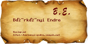 Bárkányi Endre névjegykártya