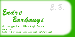 endre barkanyi business card