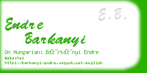 endre barkanyi business card